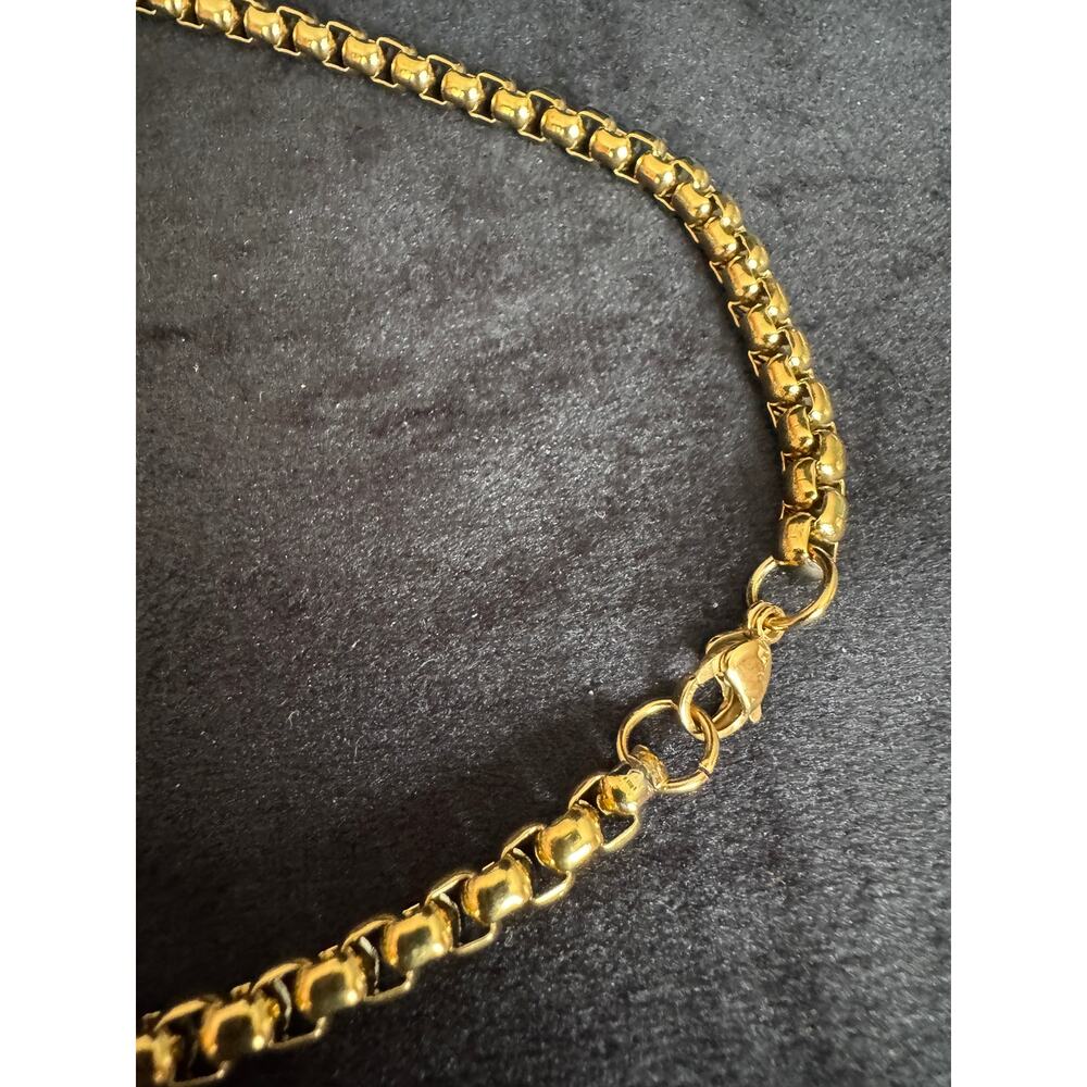 20" Gold Stainless Steel Rolo Chain Necklace — New Unbranded Fashion Chain N126 - Picture 4 of 4